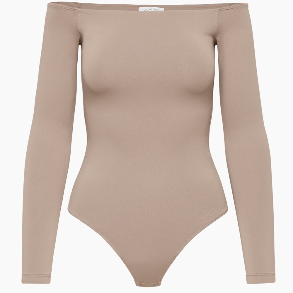 Aritzia Women's Tan Off-Shoulder Bodysuit